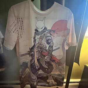 Epic Samurai Cat Warrior Graphic T-Shirt - Medium